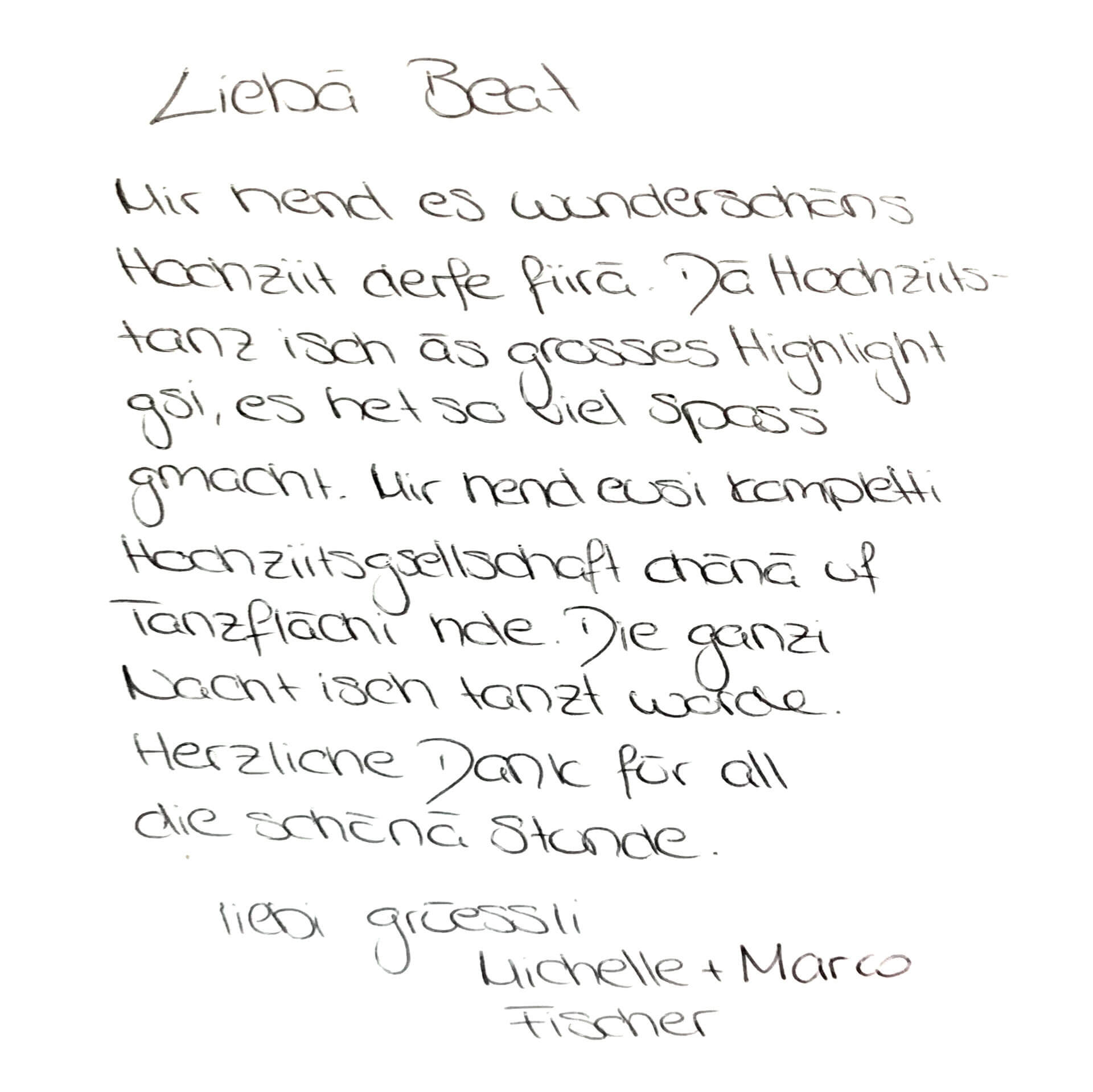 Referenz – Dankeskarte von Kunden